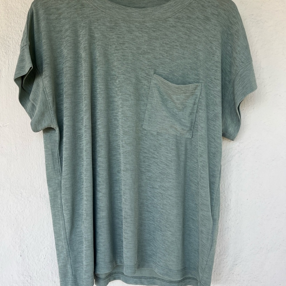 Madewell Sage Green Short Sleeve Blouse